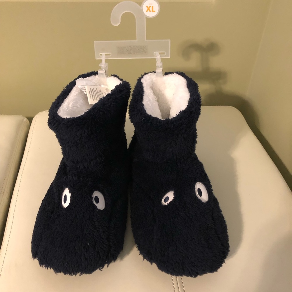 Gymboree Navy Eye Slippers, size XL (14)